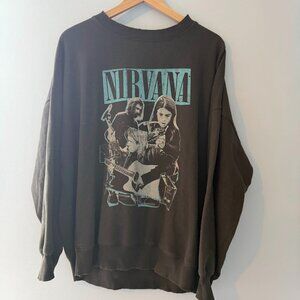 American Eagle Nirvana Oversized Crewneck Sweatshirt Size M Lightweight